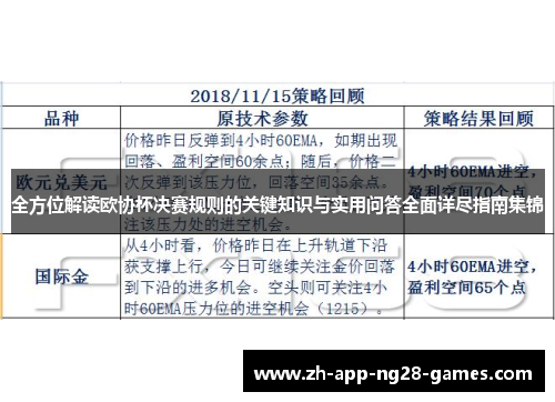 全方位解读欧协杯决赛规则的关键知识与实用问答全面详尽指南集锦